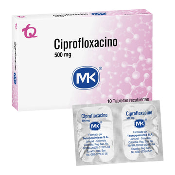 Ciprofloxacina 500mg 10 Tabletas — Tecnoquímicas