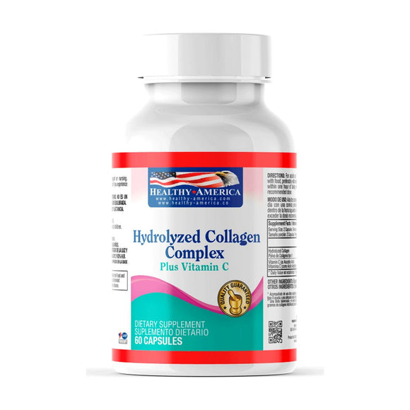 Colágeno Hidrolizado 1500 mg con Vitamina C 60 cápsulas — Healthy America