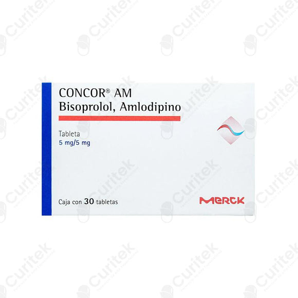 Concor AM bisoprolol fumarato + amlodipino besilato 5/5mg 30 tabletas — Merck