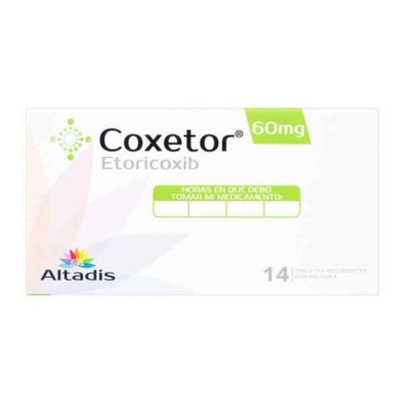 Coxetor 60mg etoricoxib 14 tabletas recubiertas — Altadis Farmacéutica