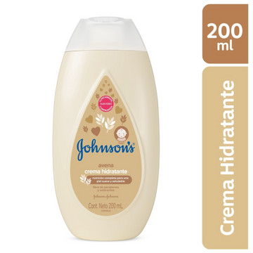 Crema Johnson's Baby Avena 200 ml - crema líquida hidratante con extracto natural de avena para bebé