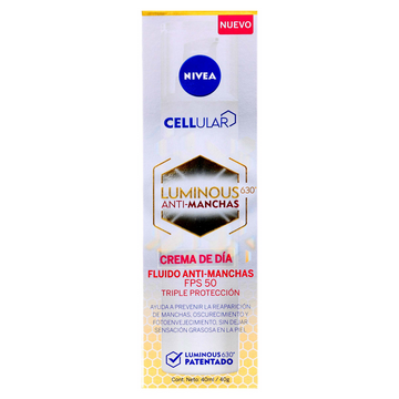 Crema Nivea Facial Luminous Anti Manchas FPS 50 40 gr — Beiersdorf