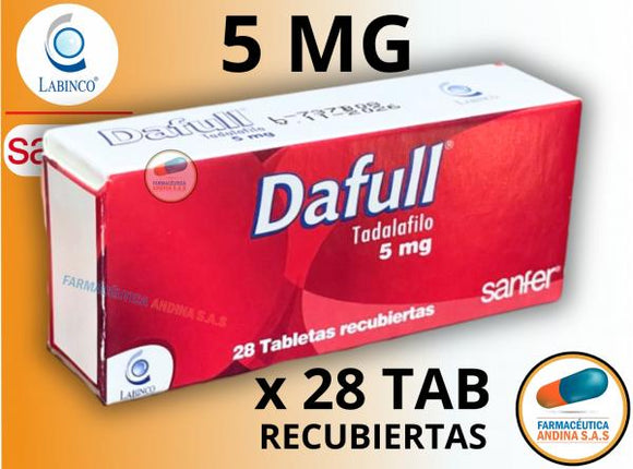 Dafull tadalafil 5mg 28 tabletas recubiertas — Labinco