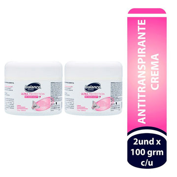 Desodorante Balance Crema Ultra Protection Women 100 g x 2 unidades - antitranspirante en crema 72 horas sin manchas