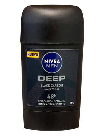 Desodorante Nivea Deep Black Carbon barra 50 g — Beiersdorf
