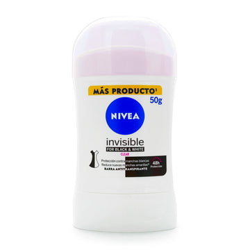 Desodorante Nivea barra invisible Black & White 50 g — Beiersdorf