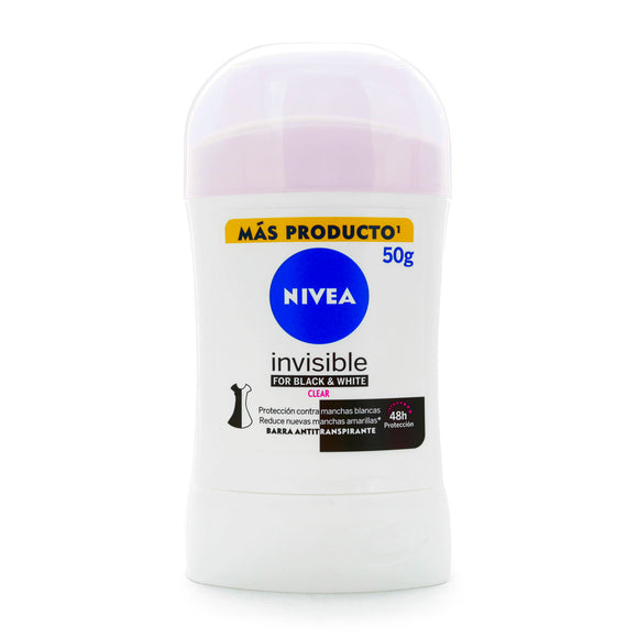 Desodorante Nivea barra invisible Black & White 50 g — Beiersdorf