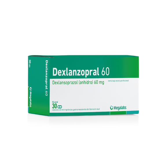 Dexlanzopral 60mg 30 cápsulas dexlansoprazol — Megalabs