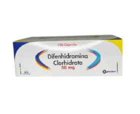 Difenhidramina 50mg 250 Cápsulas — Anglopharma
