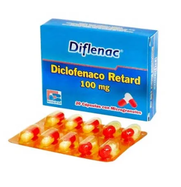 Diflenac Retard Diclofenaco 100mg Cápsulas x20 — Bioquifar