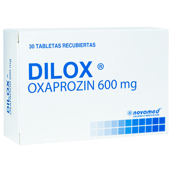 Dilox oxaprozin 600mg 30 tabletas recubiertas — Novamed