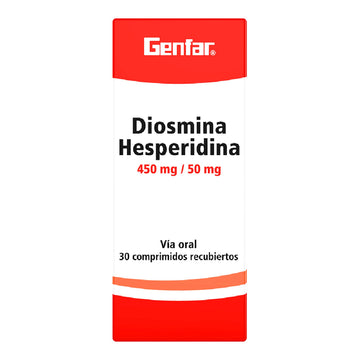Diosmina + Hesperidina 450/50 mg 30 Tabletas — Genfar