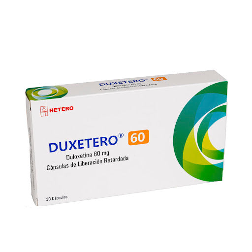 Duxetero 60 mg Duloxetina 30 Cápsulas — Hetero