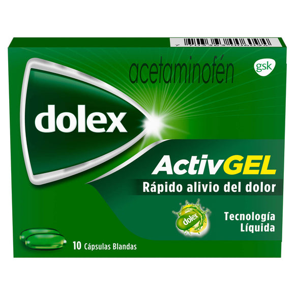 Dolex Activegel Acetaminofén 500mg 10 cápsulas blandas líquidas — Haleon