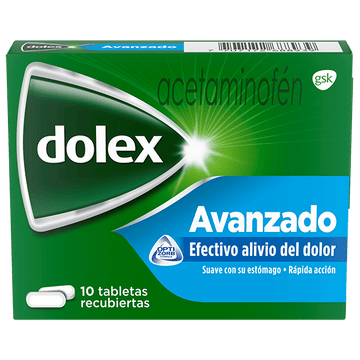 Dolex Avanzado acetaminofén 500mg 10 tabletas — Haleon