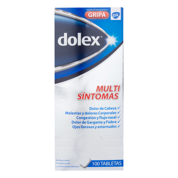 Dolex Gripa acetaminofén fenilefrina clorfeniramina 100 tabletas — Haleon