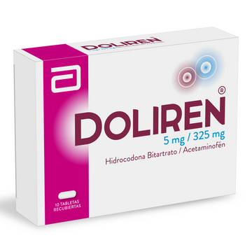 Doliren hidrocodona 5mg + acetaminofén 325mg 10 tabletas — Abbott
