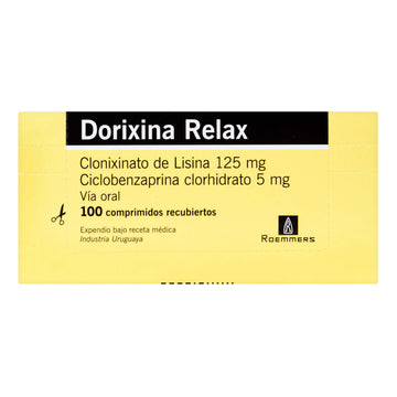 Dorixina Relax clonixinato de lisina 125mg + ciclobenzaprina 5mg 100 comprimidos — Megalabs