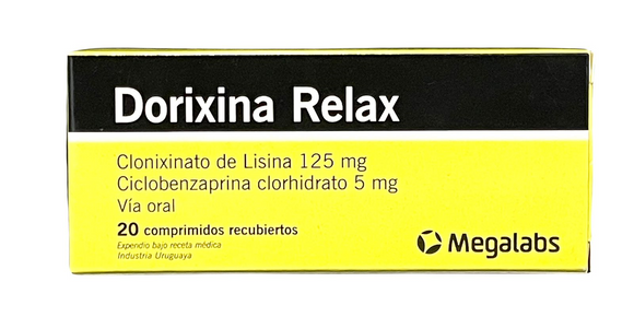 Dorixina Relax clonixinato de lisina + ciclobenzaprina 125mg/5mg 20 comprimidos — Megalabs