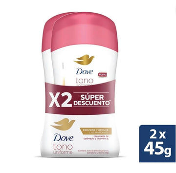Pack x2 Desodorante Dove Barra Tono Uniforme Caléndula y Vitamina E 45 g — Unilever