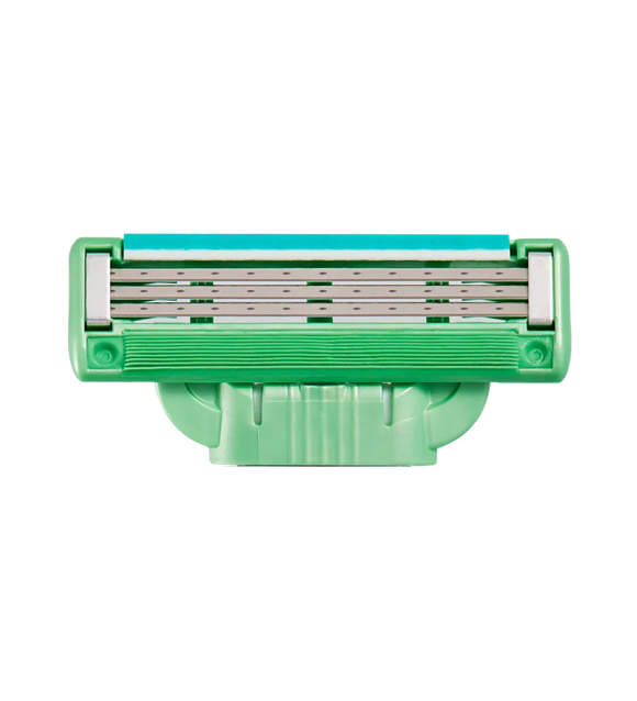Gillette Mach3 Sensitive cartuchos de repuesto vista detalle hojas y banda lubricante