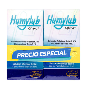 Duopack Humylub Ofteno sulfato de condroitina e hialuronato de sodio 2x15 ml — Sophia