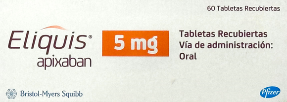 Eliquis apixabán 5mg 60 tabletas recubiertas — Bristol-Myers Squibb