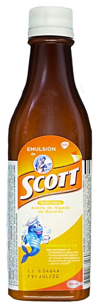 Emulsión Scott Tradicional frasco 180 ml - Suplemento vitamínico con aceite de hígado de bacalao