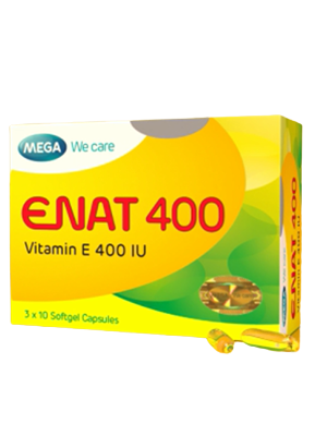 Enat 400 Vitamina E 400 UI x30 Cápsulas Blandas antioxidante - MEGA We Care Colombia