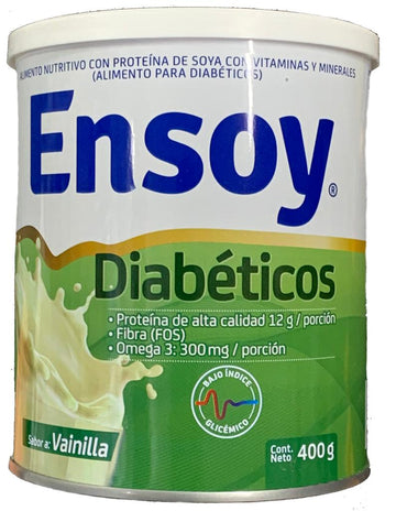 Ensoy Diabéticos Vainilla 400 g - Complemento nutricional en polvo de bajo índice glucémico para diabéticos