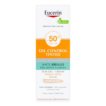 Eucerin Sun Face Oil Control Toque Seco Color Claro SPF 50+ 50 ml — Beiersdorf
