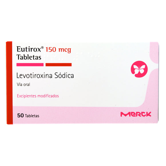 Eutirox levotiroxina sódica 150mcg 50 tabletas — Merck