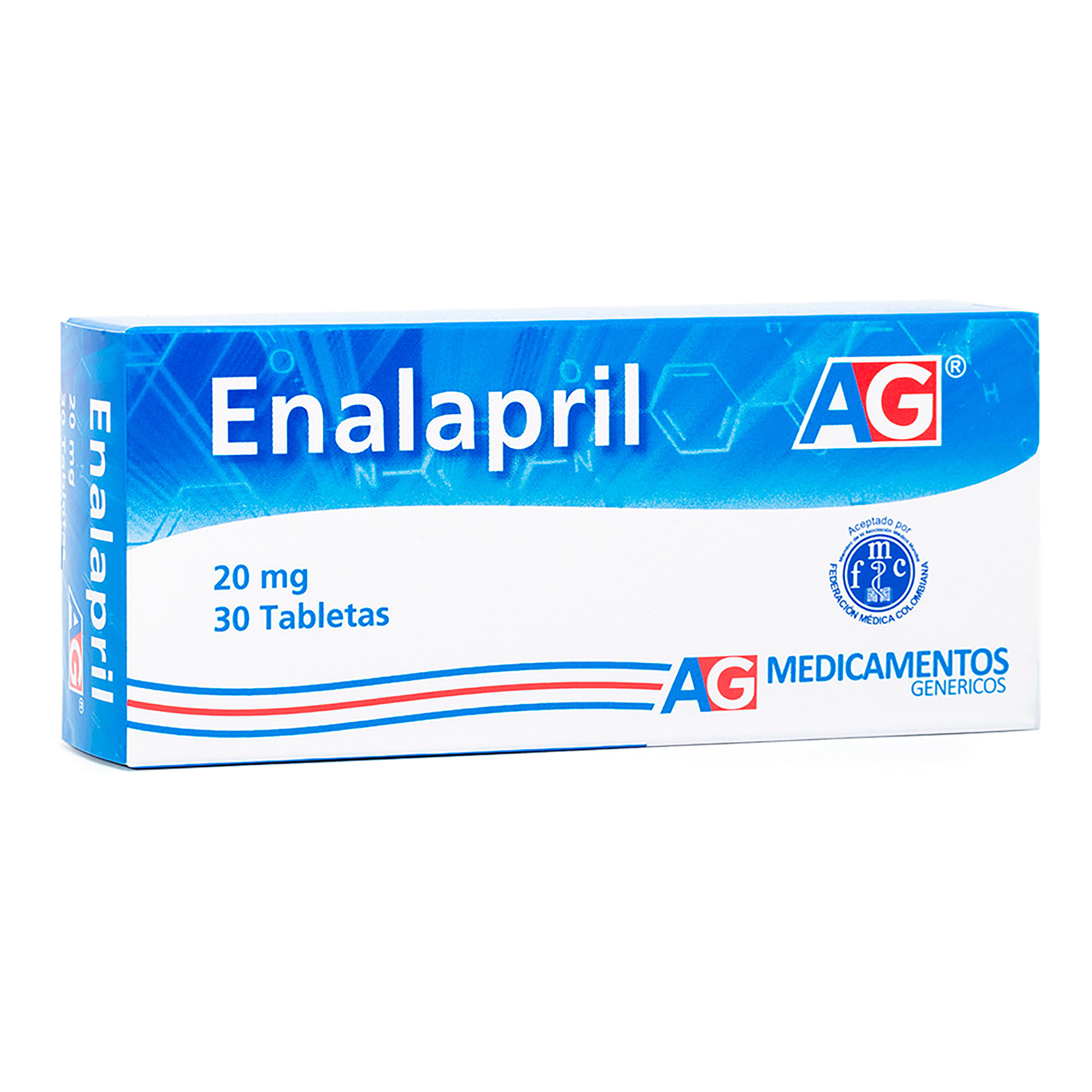 ENALAPRIL 20 MG 30 TABLETAS AG