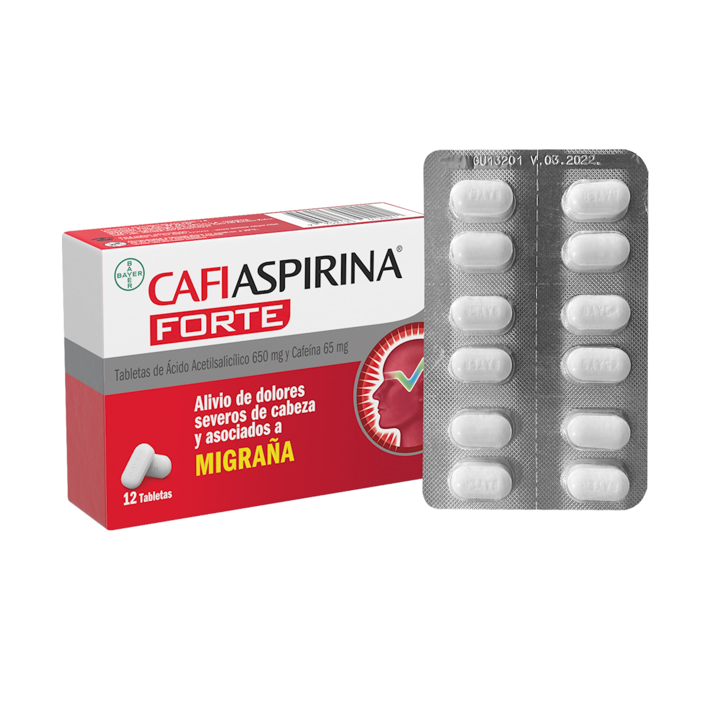 CAFIASPIRINA FORTE 650 MG 12 TABLETAS