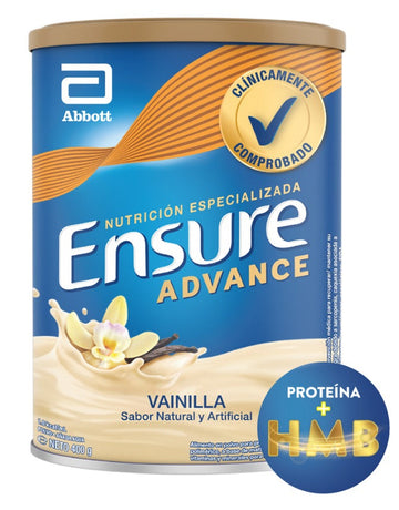 Ensure Advance Vainilla 400 g - Suplemento nutricional completo Abbott con HMB y 32 nutrientes