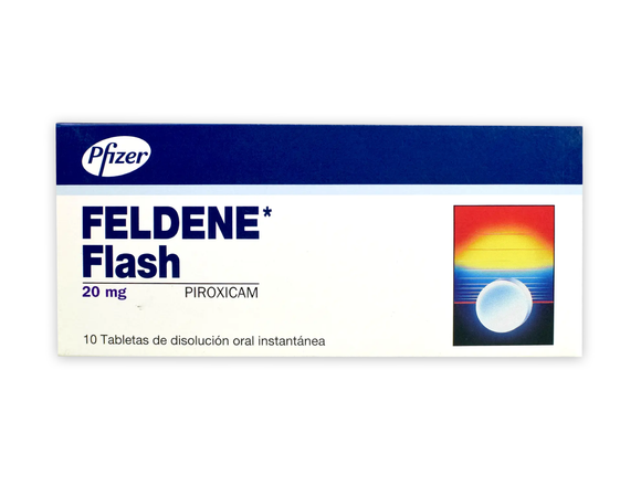 Feldene Flash piroxicam 20mg caja con 10 tabletas — Pfizer