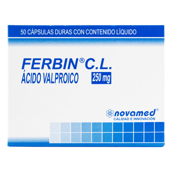 Ferbin C.L. ácido valproico 250mg 50 cápsulas — Novamed