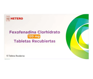 Fexofenadina 120 mg Hetero Caja x 10 Tabletas
