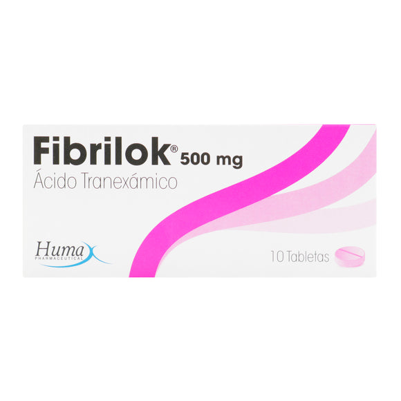 Fibrilok ácido tranexámico 500mg 10 tabletas — Humax Pharmaceutical