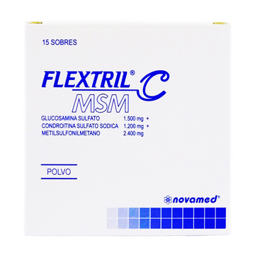 Flextril C MSM glucosamina condroitina MSM polvo 15 sobres — Novamed