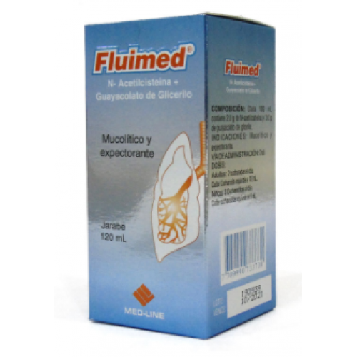 Fluimed Jarabe N-Acetilcisteína + Guayacolato de Glicerilo 120ml — Med-line Colombia