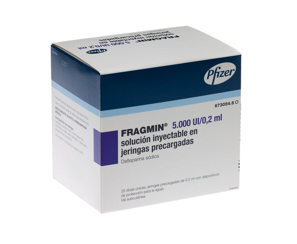 Fragmin 5.000 UI dalteparina sódica solución inyectable 10 jeringas — Pfizer