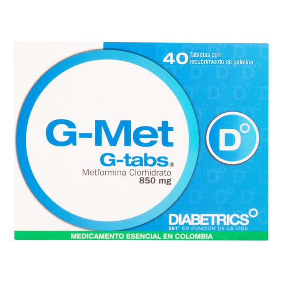 G Met Tabs 850mg 40 Tabletas (metformina) — Diabetrics Healthcare
