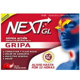 Next GL Gripa ibuprofeno fenilefrina cetirizina 48 tabletas — Genomma Lab