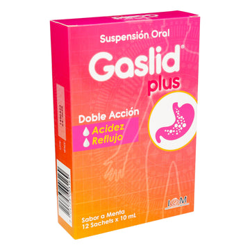 Gaslid Plus alginato bicarbonato carbonato de calcio suspensión 12 sachets 10 ml — Icom