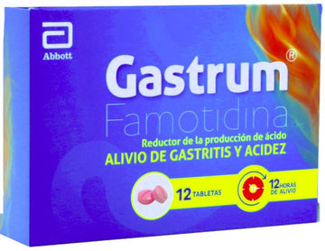 Gastrum Famotidina 10 mg 12 Tabletas — Lafrancol