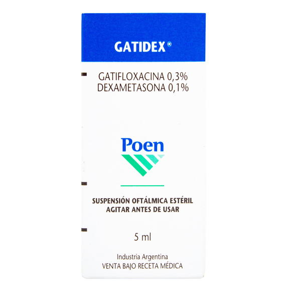 Gatidex suspensión oftálmica 5 mL — gatifloxacina 0,3% + dexametasona 0,1% — Megalabs