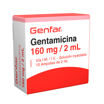 Gentamicina 160mg/2ml 10 Ampollas — Genfar