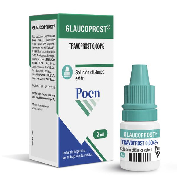 Glaucoprost travoprost 0.004% gotas oftálmicas 3 mL — Megalabs