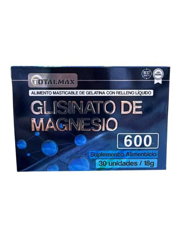 Glicinato de Magnesio 600 mg Masticable 30 cápsulas — Totalmax